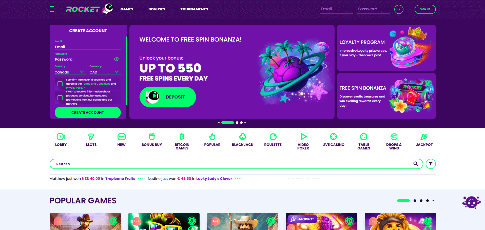 Casino Rocket – VIP loyalty program